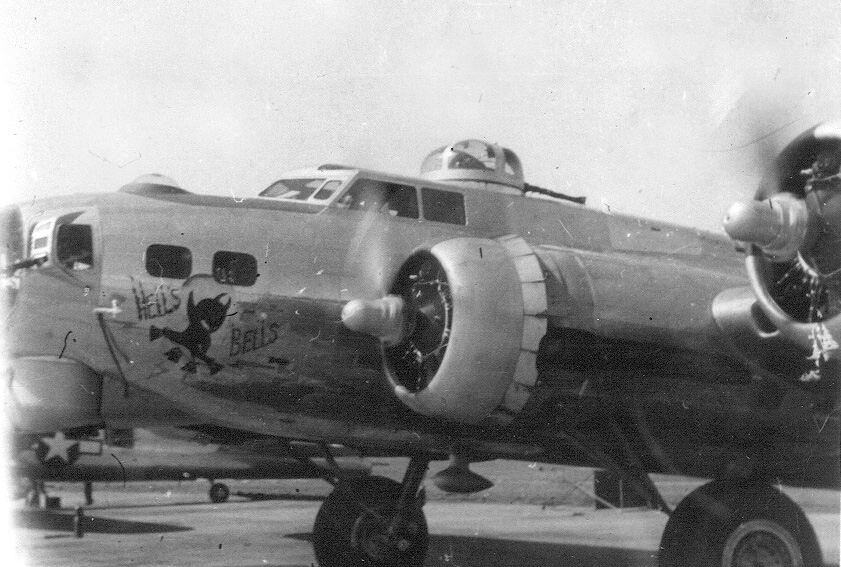 398th B-17 with "Hell's Bells" Nose Art - 1944/1945