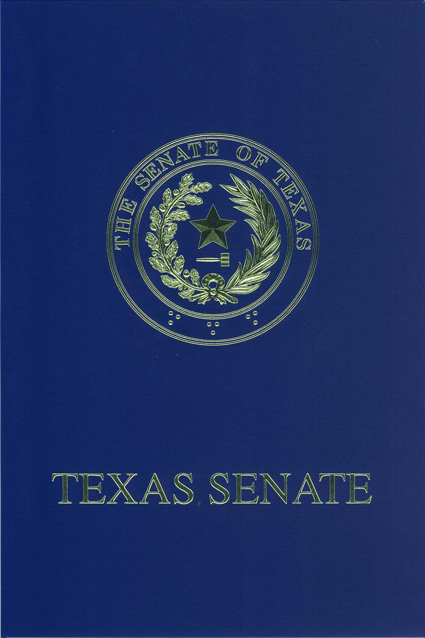 Senate of the State of Texas Proclamation Cover
