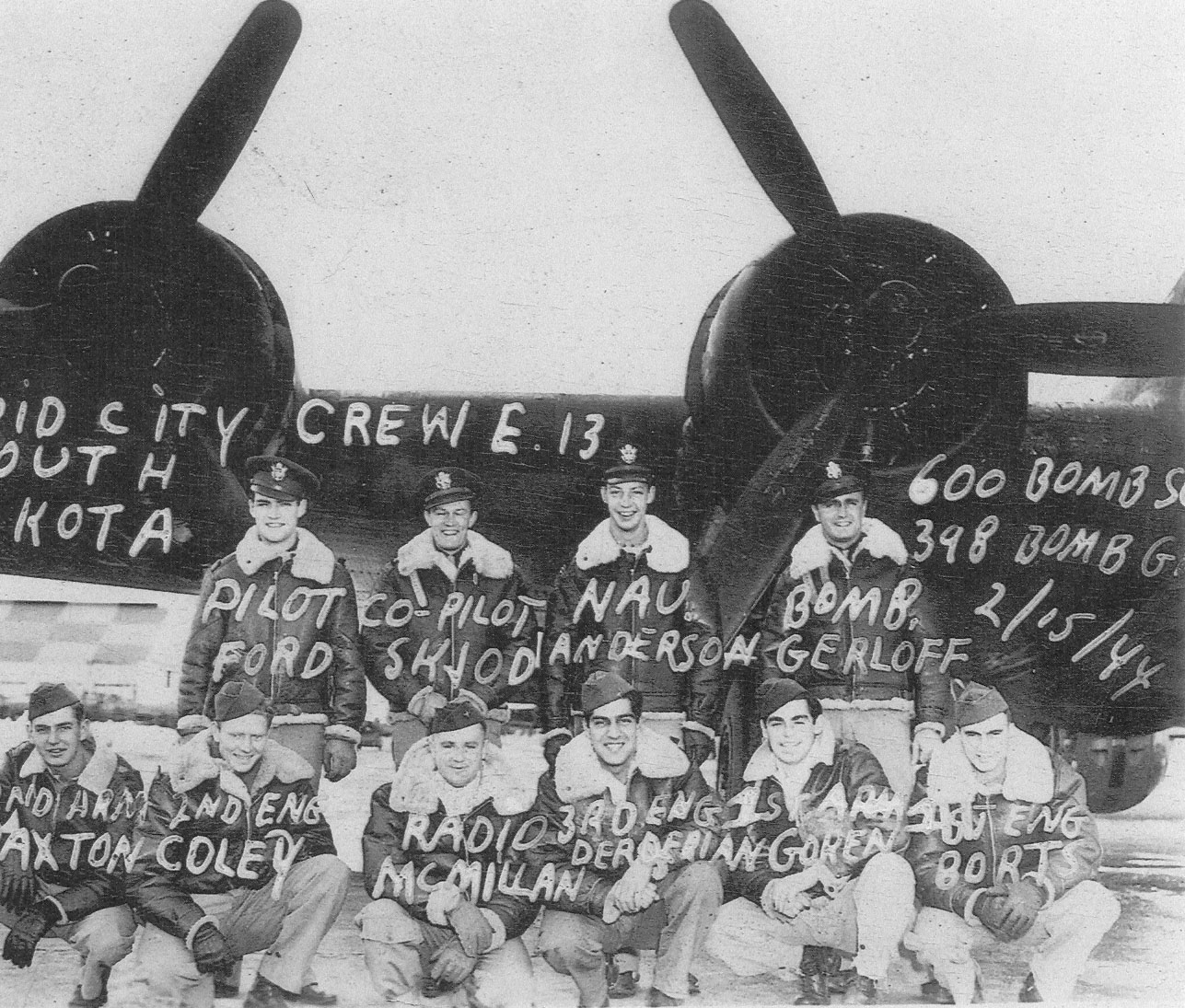 Ford's Crew - 600th Squadron - 15 February 1944