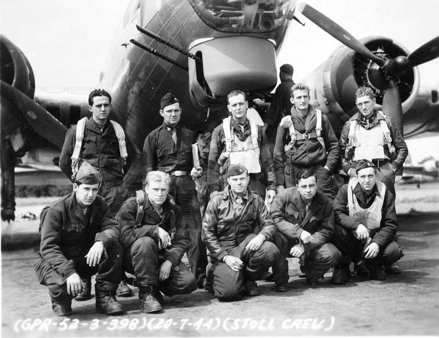 Stoll's Crew with Colonel Hunter as Command - 603rd Squadron - 20 July 1944