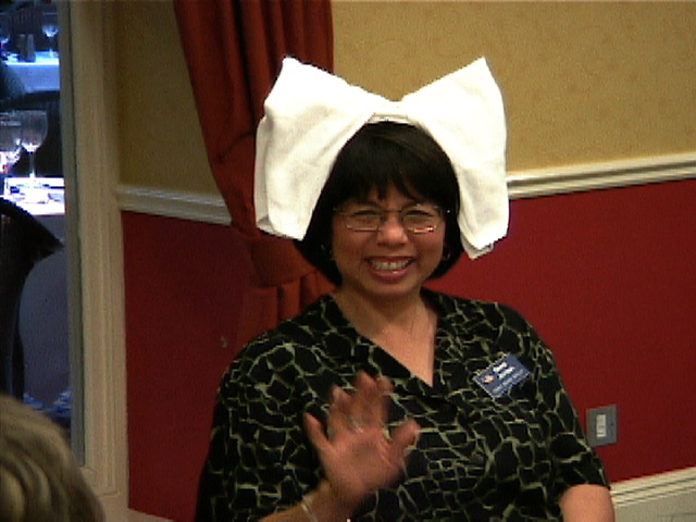 Who put that napkin on Beez's head?