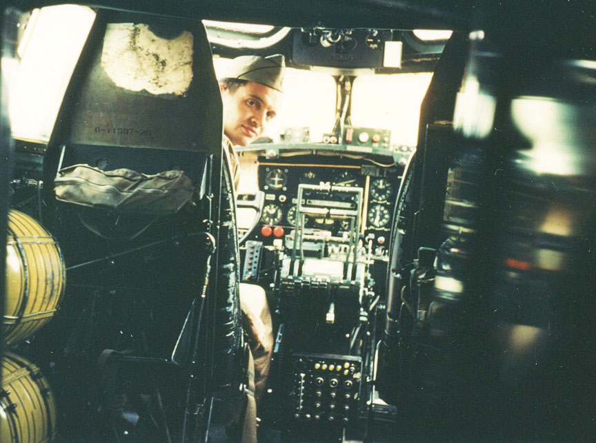 Lt. Bob Welty in B-17 Pilot Seat