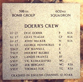 Doerr's Crew Plaque